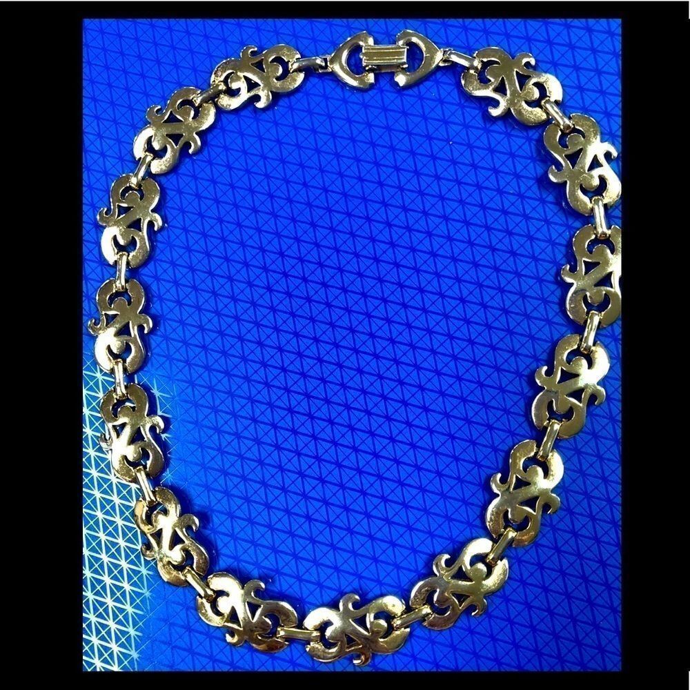 Vintage Marino Signed Necklace Gold Plated